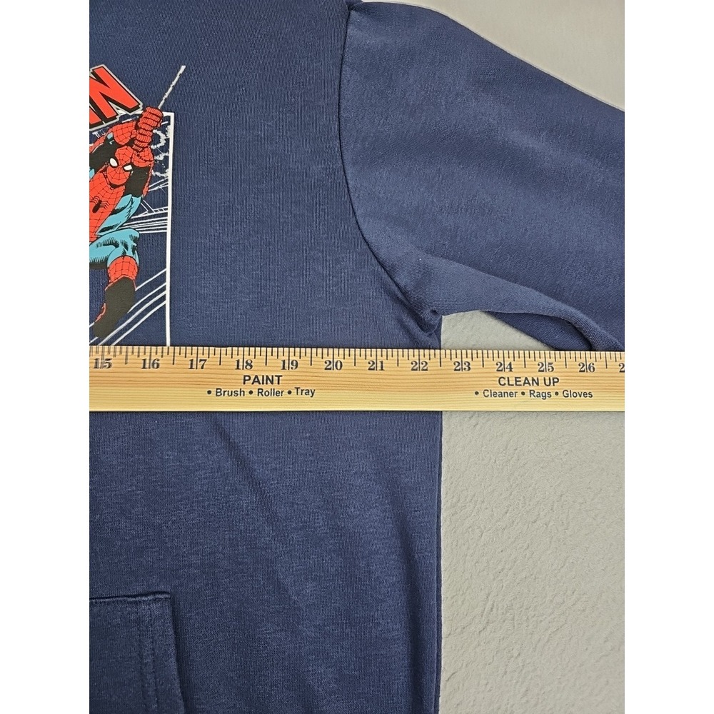 Marvel The Amazing Spider-Man Long Sleeved Pull-Over Hoodie Men's Medium Blue - Picture 3 of 9